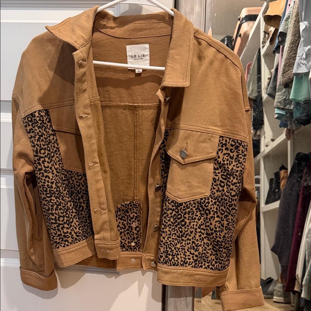 Le Lis Tan Leopard Print Jacket